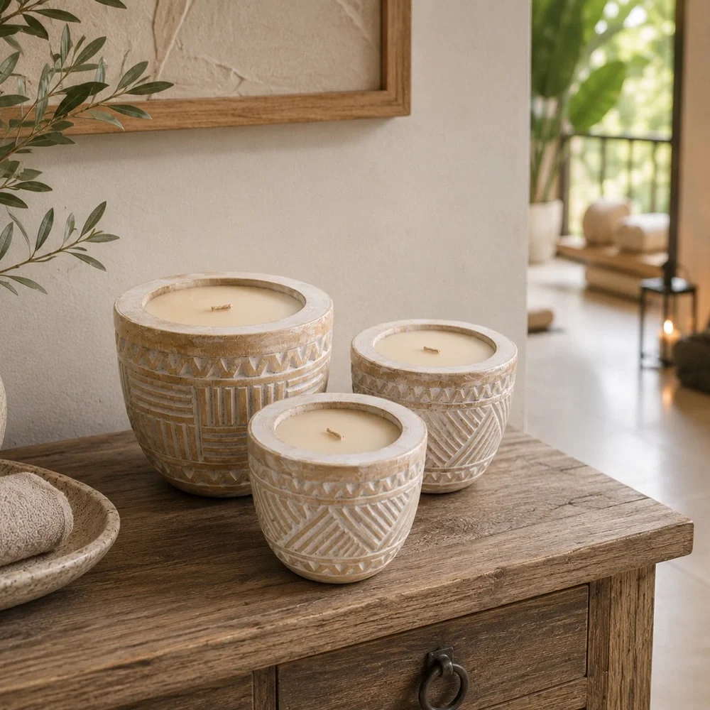 Handmade Decorative Candle - Set of 3